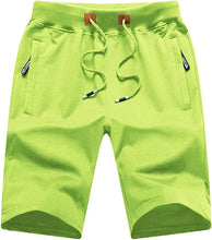 Load image into Gallery viewer, Men&#39;s Summer Style Lime Green Drawstring Shorts