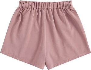 Summer Chic Gold Button High Plum Waist Shorts