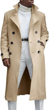 Load image into Gallery viewer, Winter Wool Men&#39;s Beige Warm Long Sleeve Trench Coat