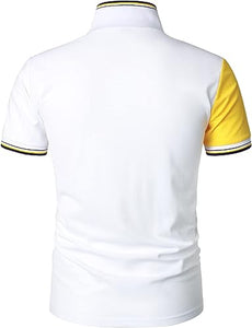 Men's Stylish Black & White Short Sleeve Polo Shirt