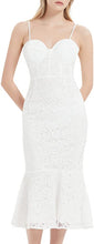 Load image into Gallery viewer, Sweetheart White Lace Sleeveless Mermaid Midi Dress