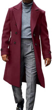 Load image into Gallery viewer, Winter Wool Men&#39;s Brown Warm Long Sleeve Trench Coat