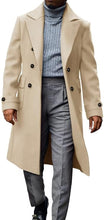 Load image into Gallery viewer, Winter Wool Men&#39;s Beige Warm Long Sleeve Trench Coat