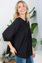 Load image into Gallery viewer, White Pinktuck Detail Tunic Blouses Top