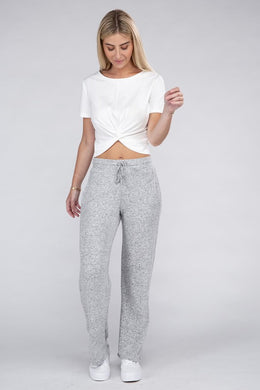 Casual Heather Gray Cozy Terry Lounge Pants