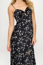 Load image into Gallery viewer, Satin floral maxi dress