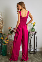 Load image into Gallery viewer, Vacay In France Sleeveless Magenta Wide Leg Jumpsuit w/Pockets
