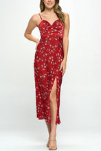 Load image into Gallery viewer, Satin floral maxi dress