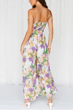 Load image into Gallery viewer, Pretty Purple Floral Print Wide Leg Jumpsuit