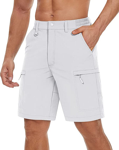 Men's White 5 Pocket Casual Cargo Shorts