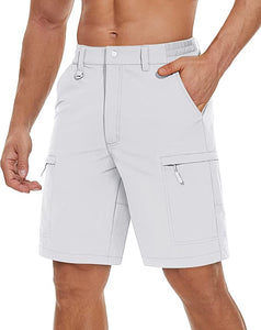 Men's Orange 5 Pocket Casual Cargo Shorts