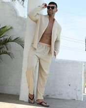 Load image into Gallery viewer, Men&#39;s Caribbean Black Linen Cotton Shirt &amp; Pants Set