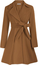 Load image into Gallery viewer, Sophisticated Red Long Sleeve Belted Trench Coat