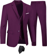 Load image into Gallery viewer, The Modern Man Black Slim Fit 3pc Formal Dress Blazer &amp; Pants Suit