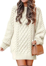 Load image into Gallery viewer, White Long Sleeve Oversized Loose Pullover Sweater Dress