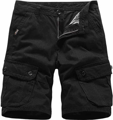 Men's Multi-Pocket Cargo Black Shorts