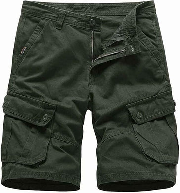 Men's Multi-Pocket Cargo Army Green Shorts
