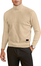 Load image into Gallery viewer, Men&#39;s Soft Knit Beige Stylish Turtleneck Sweater