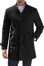 Load image into Gallery viewer, Men&#39;s Utility Style Green Long Sleeve Single Breasted Trench Coat