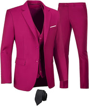 Load image into Gallery viewer, The Modern Man Black Slim Fit 3pc Formal Dress Blazer &amp; Pants Suit