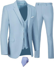 Load image into Gallery viewer, The Modern Man Light Gray Slim Fit 3pc Formal Dress Blazer &amp; Pants Suit