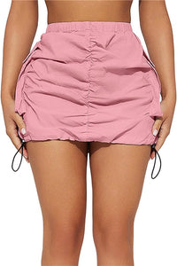 Modern Style Fuchsia Pink Cargo Mini Skirt