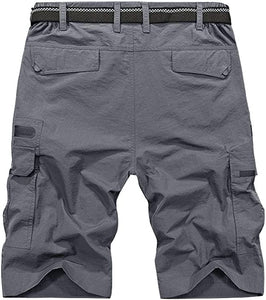 Men's Black Expandable Waist Casual Quick Dry Cargo Shorts