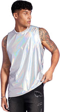 Load image into Gallery viewer, Men&#39;s Silver Metallic Sleeveless Tank Top