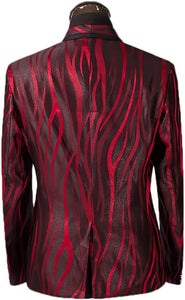 Luxury Black & Red Men's Blazer & Pants 2pc Suit Set