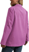 Load image into Gallery viewer, Plus Size Pink Lapel Style Long Sleeve Blazer Jacket