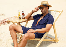 Load image into Gallery viewer, Casual Men&#39;s Blue Vacation Style Shirt &amp; Shorts Set