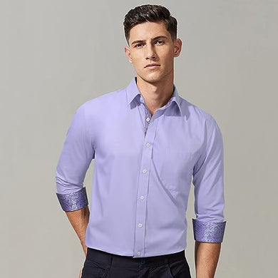 Men's Business Casual Purple Long Sleeve Shirt