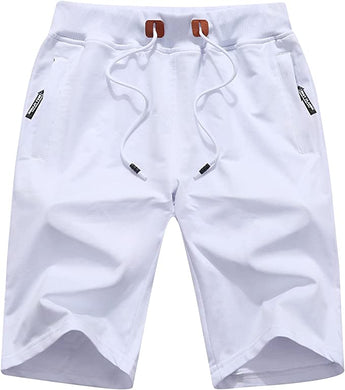 Men's Summer Style White Drawstring Shorts