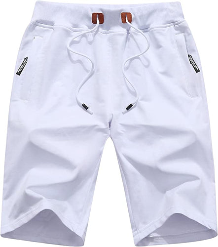 Men's Summer Style White Drawstring Shorts