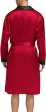 Load image into Gallery viewer, Men&#39;s Red Satin Robe &amp; Shorts Sleepwear Set