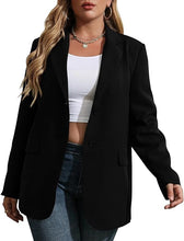 Load image into Gallery viewer, Plus Size Beige Lapel Style Long Sleeve Blazer Jacket
