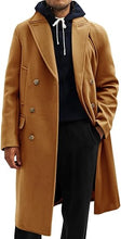 Load image into Gallery viewer, Men&#39;s Business Trench Wool Pea Brown Coat