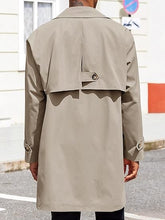 Load image into Gallery viewer, Men&#39;s Single Breasted Black Trench Coat