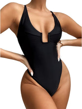 Load image into Gallery viewer, Splicing Monokini White High Cut One Piece Swimsuit