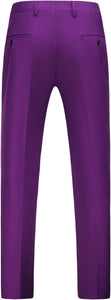 Mens Purple Slim Fit Skinny Trousers Suit Pants