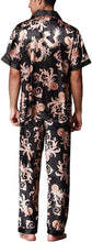 Load image into Gallery viewer, Men&#39;s Brown Paisley Silk Short Sleeve Top &amp; Pants Set