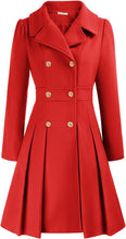 Load image into Gallery viewer, Chateaux Chic Red Belted Double Breasted Wool Trench Coat
