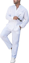 Load image into Gallery viewer, Men&#39;s Caribbean Light Blue Linen Cotton Shirt &amp; Pants Set