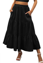 Load image into Gallery viewer, Summer Chic Army Green Tiered Maxi Skirt