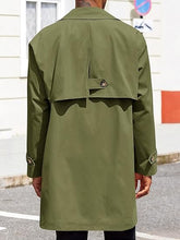 Load image into Gallery viewer, Men&#39;s Single Breasted Khaki Trench Coat