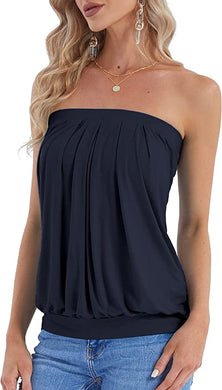 Black Strapless Summer Loose Fit Tube Top