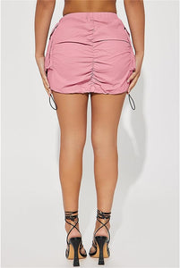 Modern Style Fuchsia Pink Cargo Mini Skirt