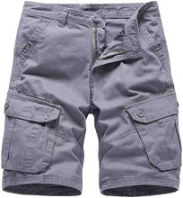 Load image into Gallery viewer, Men&#39;s Multi-Pocket Cargo Grey Shorts