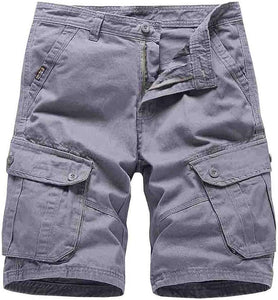 Men's Multi-Pocket Cargo Grey Shorts
