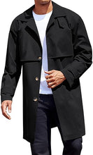 Load image into Gallery viewer, Men&#39;s Single Breasted Black Trench Coat